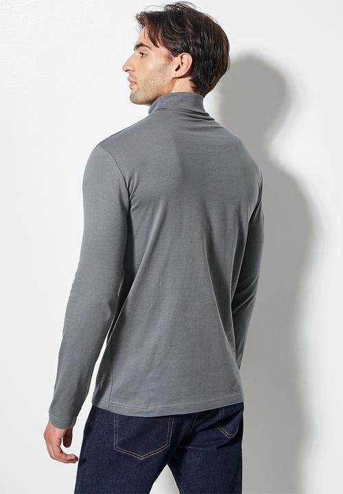 Superbalist - 2 Pack Milan long sleeve roll neck tee - navy & dark grey