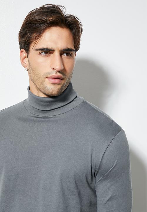 Superbalist - 2 Pack Milan long sleeve roll neck tee - navy & dark grey