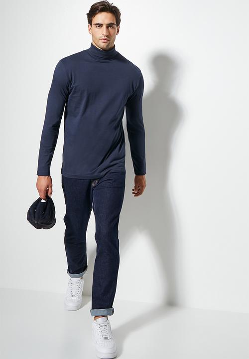 Superbalist - 2 Pack Milan long sleeve roll neck tee - navy & dark grey