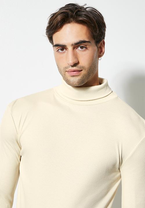 Superbalist - 2 Pack sochi long sleeve ribbed roll neck tee - beige & dusty pink
