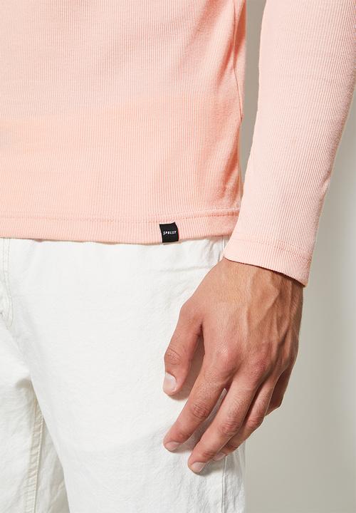 Superbalist - 2 Pack sochi long sleeve ribbed roll neck tee - beige & dusty pink