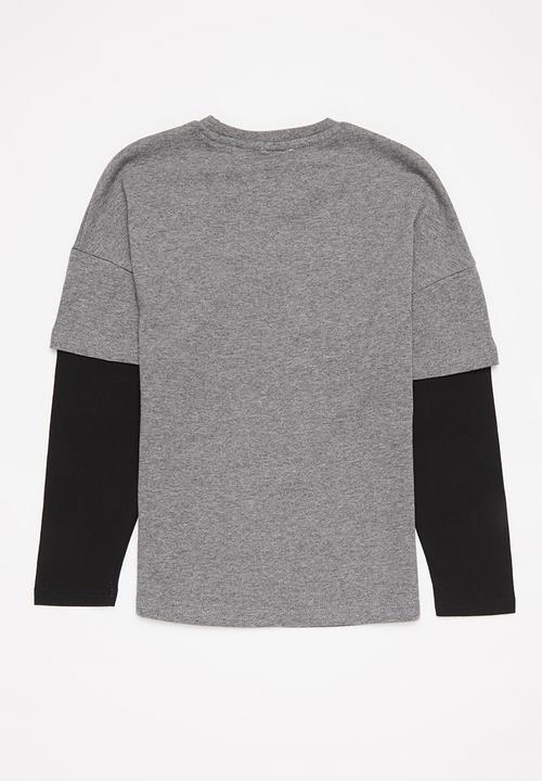 Rebel Republic - Printed tee - grey 