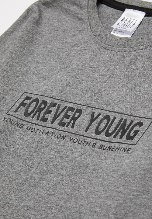 Rebel Republic - Printed tee - grey 
