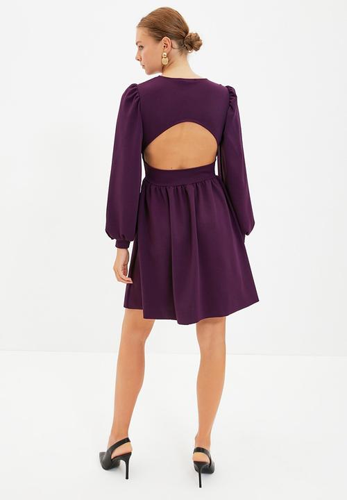Trendyol - Low back knitted dress  - purple