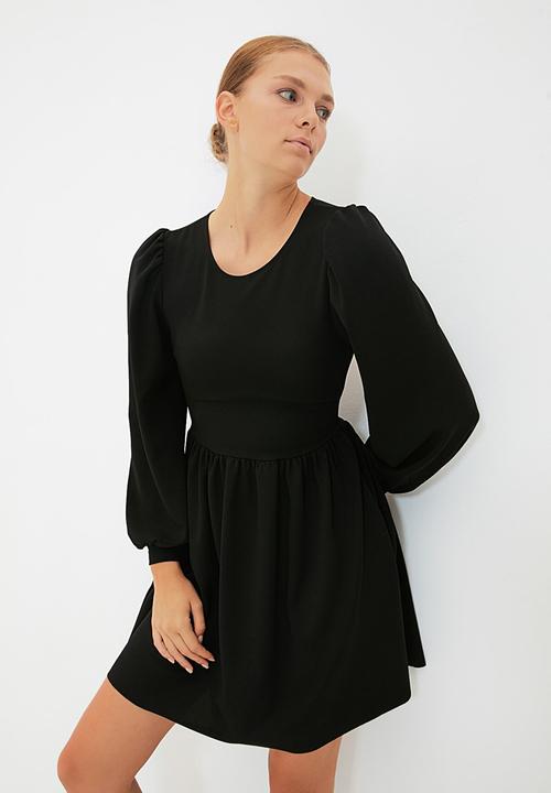 Trendyol - Open back back knitted dress  - black