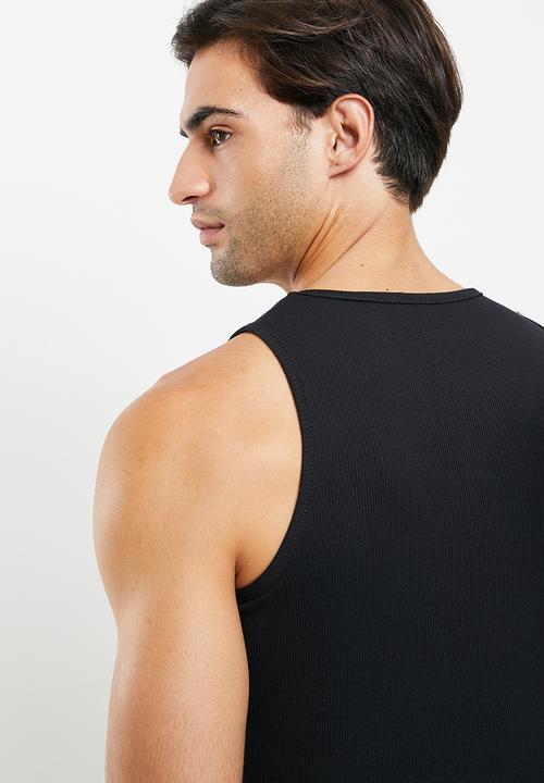 Superbalist - 2 Pack rib vests - black & white