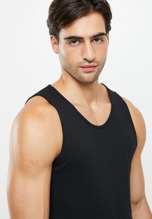 Superbalist - 2 Pack rib vests - black