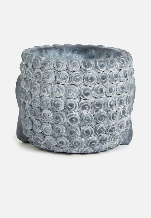 H&S - Buddha flower pot - slate