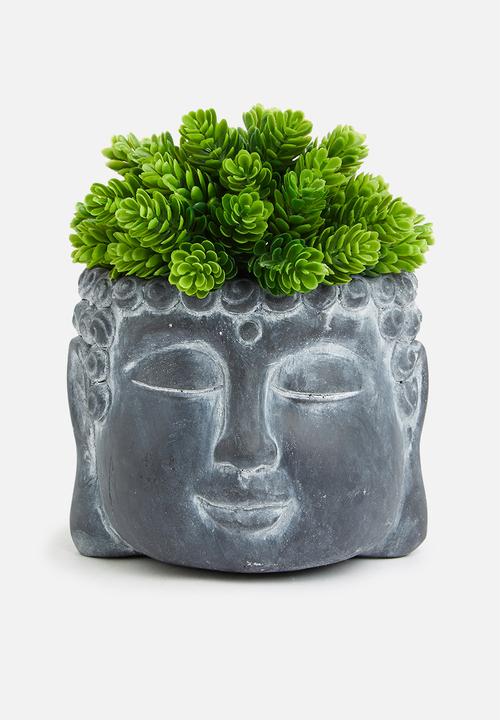 H&S - Buddha flower pot - slate