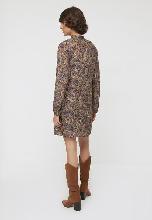 Trendyol - Patterned stand collar dress - multi