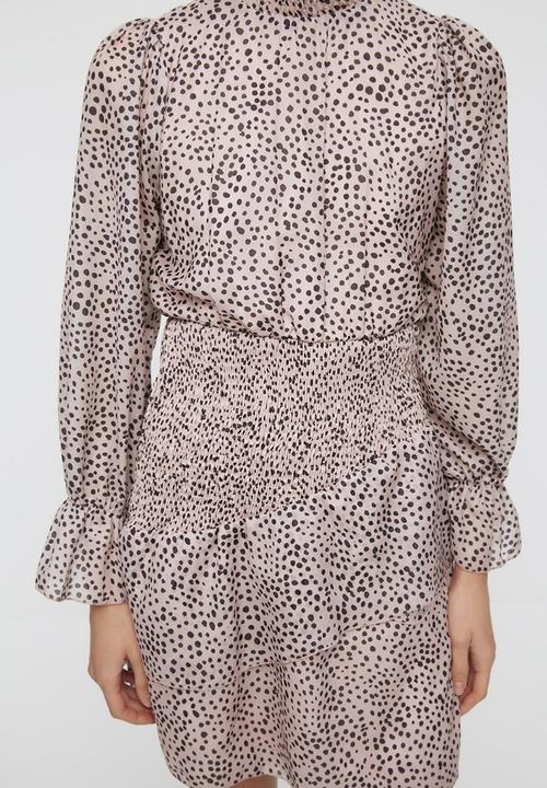 Trendyol - Polka dot dress - dusty pink & black 