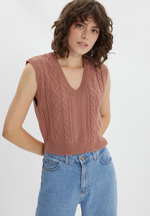 Trendyol - Knitted detailed knitwear sweater  - dried rose