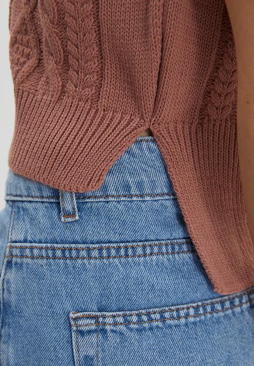 Trendyol - Knitted detailed knitwear sweater  - dried rose