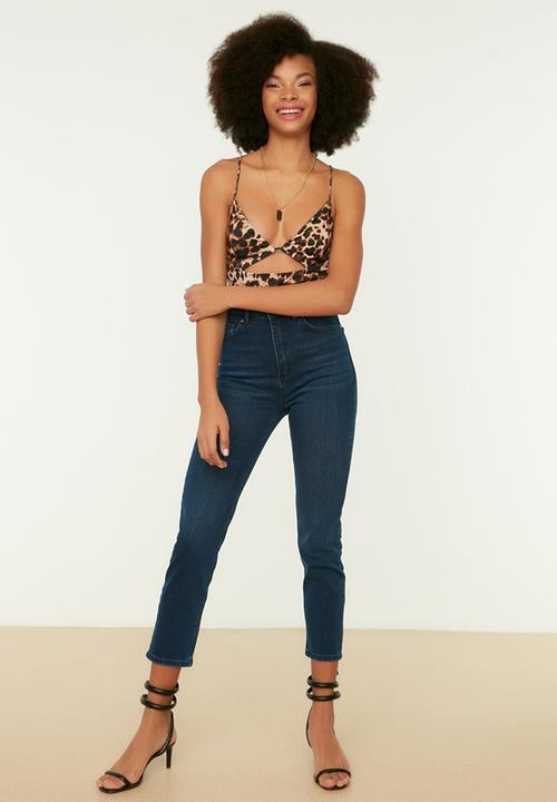 Trendyol - High waist mom jeans - navy