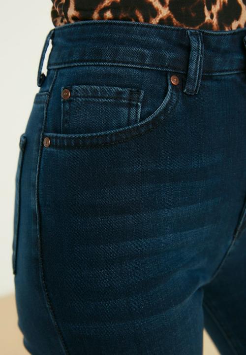 Trendyol - High waist mom jeans - navy