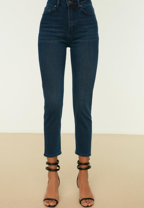 Trendyol - High waist mom jeans - navy