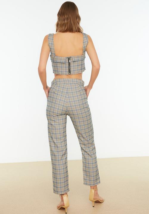 Trendyol - Plaid trousers - blue