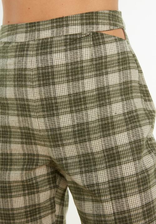 Trendyol - Plaid trousers - khaki