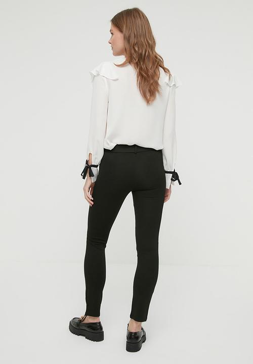 Trendyol - Belted knitted trousers - black