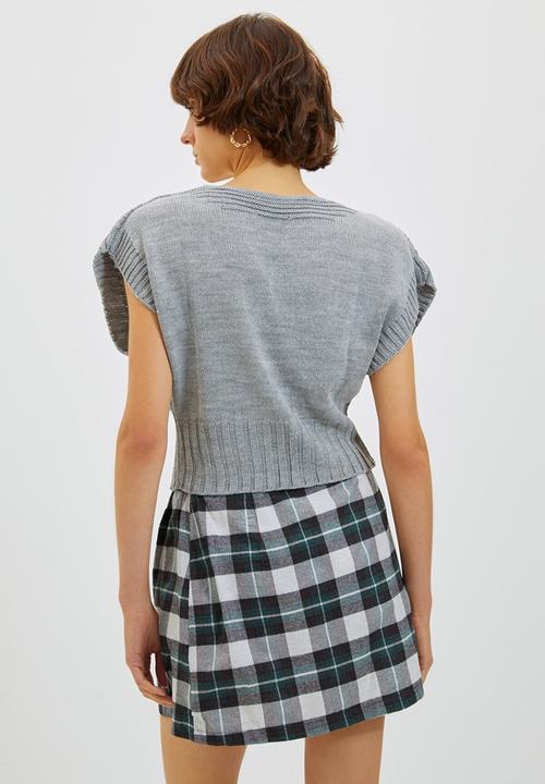 Trendyol - V-neck knitwear sweater - grey