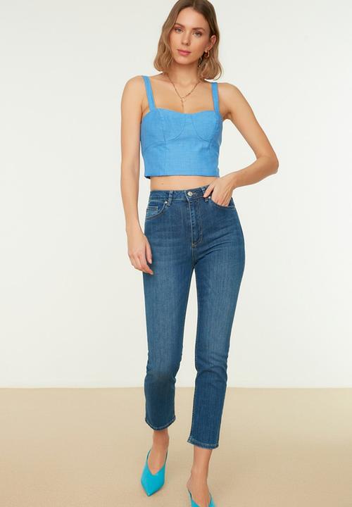 Trendyol - High waist slim fit jeans - blue