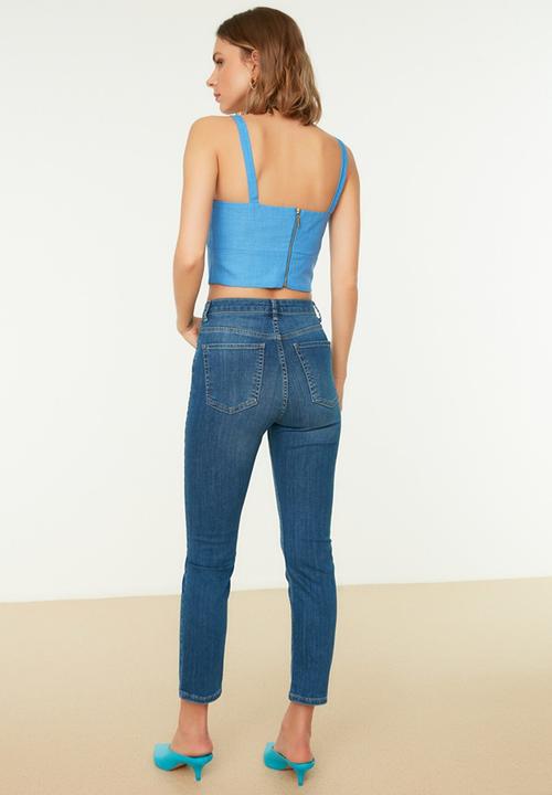 Trendyol - High waist slim fit jeans - blue