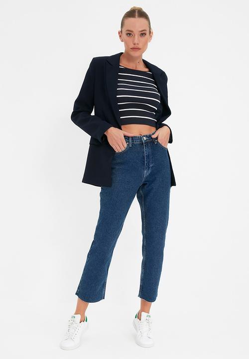 Trendyol - High waist straight jeans - blue