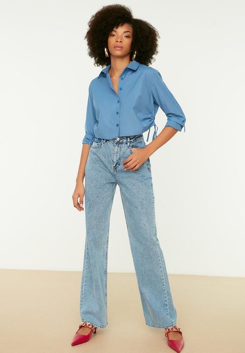 Trendyol - High waist wide leg jeans - blue