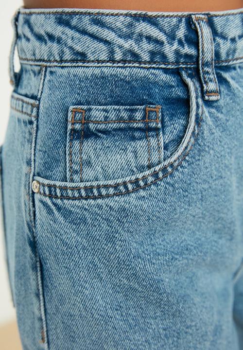 Trendyol - High waist wide leg jeans - blue