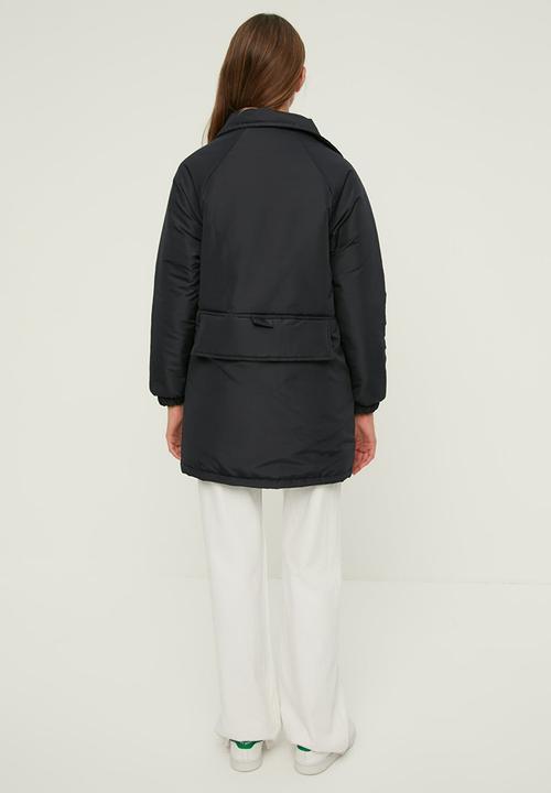Trendyol - Oversize stand up collar quilted coat - navy