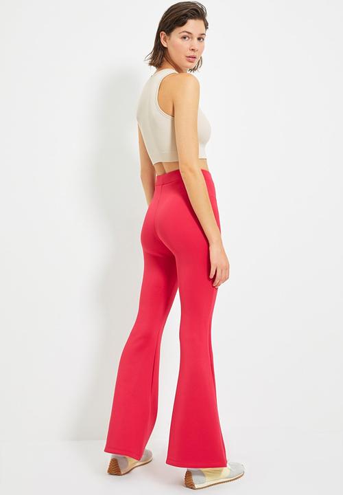 Trendyol - Flare knitted trousers - burgundy