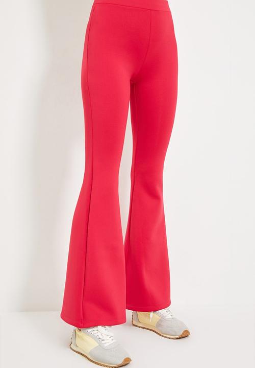 Trendyol - Flare knitted trousers - burgundy