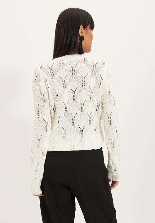 Trendyol - Openwork knitwear sweater - ecru