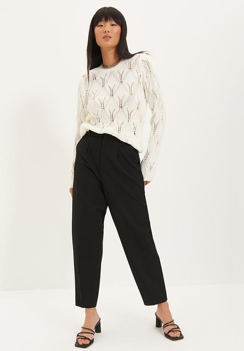 Trendyol - Openwork knitwear sweater - ecru