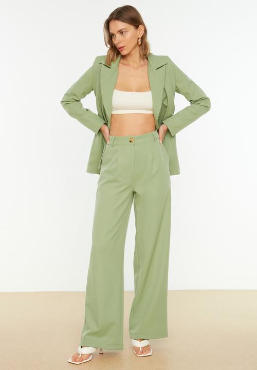 Trendyol - Straight trousers - mint