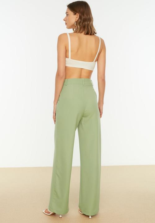 Trendyol - Straight trousers - mint
