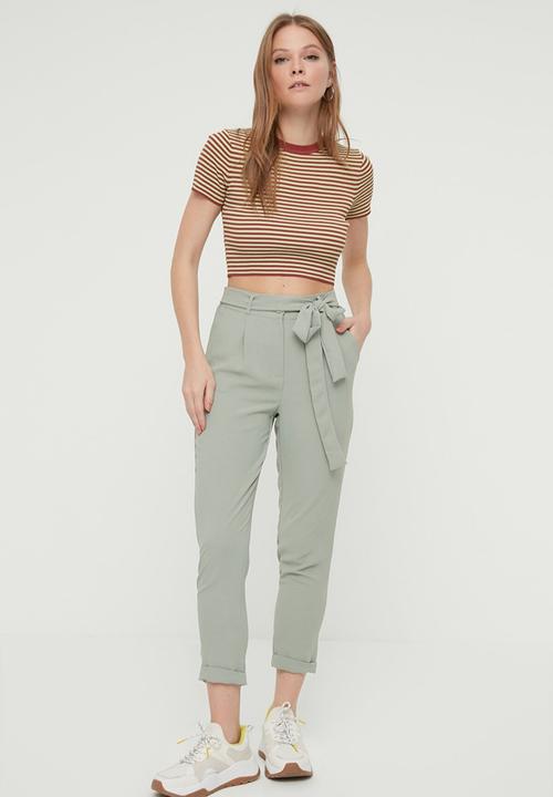 Trendyol - Lacing detail trousers - mint