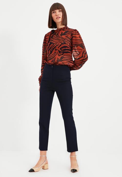 Trendyol - Straight trousers - navy