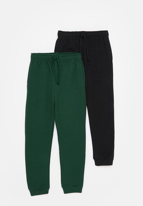Pop Candy - Boys 2 pack joggers - black & green
