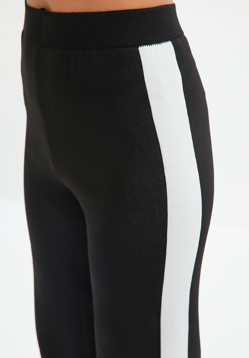 Trendyol - Stripe detailed knitwear trousers - black