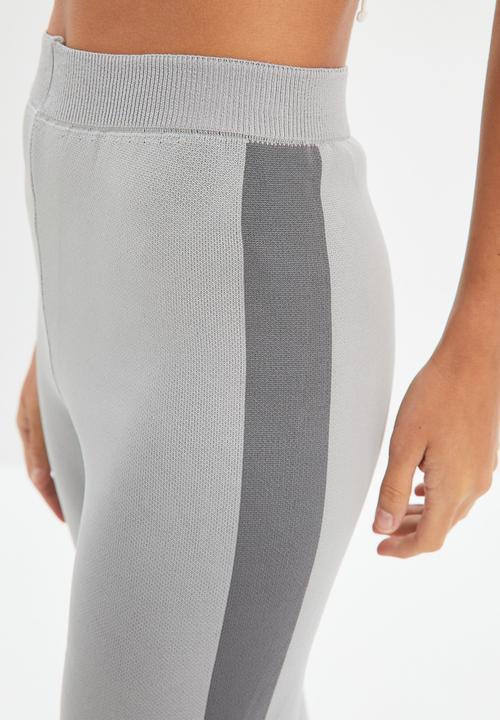 Trendyol - Stripe detailed knitwear trousers - grey