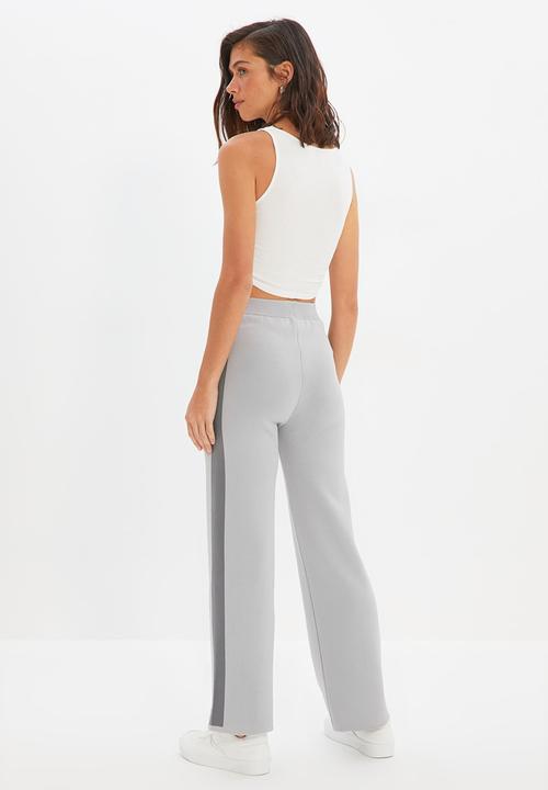 Trendyol - Stripe detailed knitwear trousers - grey