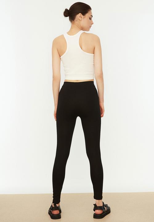 Trendyol - Zipper knitted leggings - black