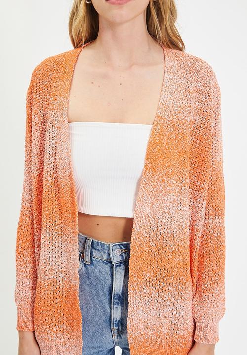 Trendyol - Color block oversize knitwear cardigan - salmon