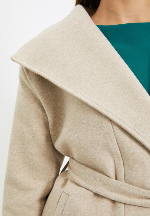 Trendyol - Belted oversize cachet coat - mink