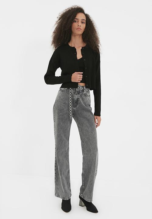 Trendyol - Button detailed blouse knitwear cardigan - black