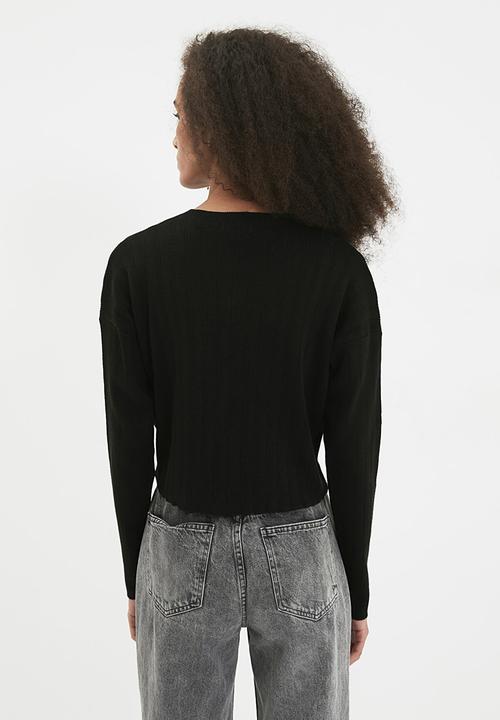 Trendyol - Button detailed blouse knitwear cardigan - black
