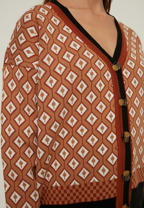 Trendyol - Jacquard knitwear cardigan - black
