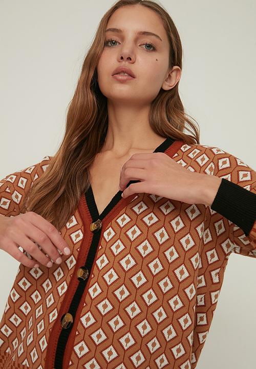 Trendyol - Jacquard knitwear cardigan - black