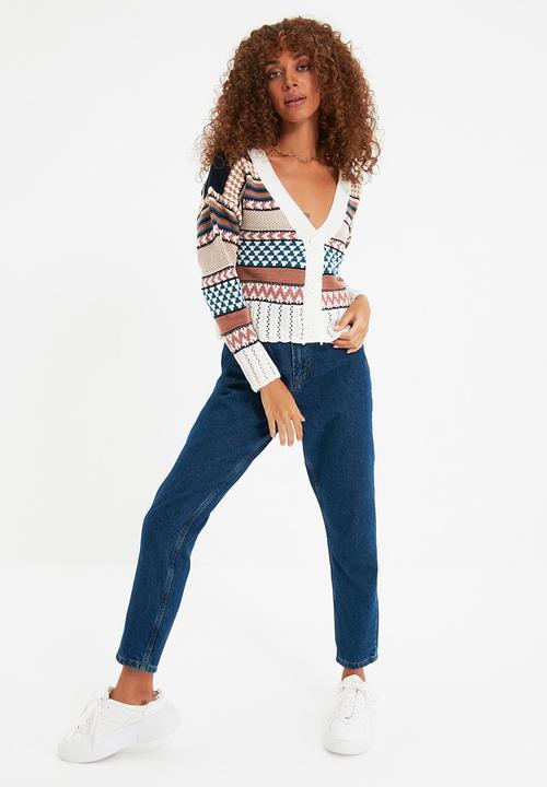 Trendyol - Jacquard knitwear cardigan - beige